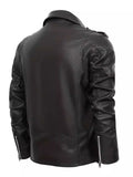 Men's Classic All Black Faux Leather Motorcycle Jackets