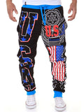 USA National Flag Hip-Hop Baggy Sports Sweatpants for Men