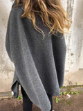 Ladies Autumn Loose Long-sleeved Faux Fur Collar Cloak Coats