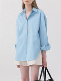 Women's Long Sleeve Turn-down Collar Basic Blouses