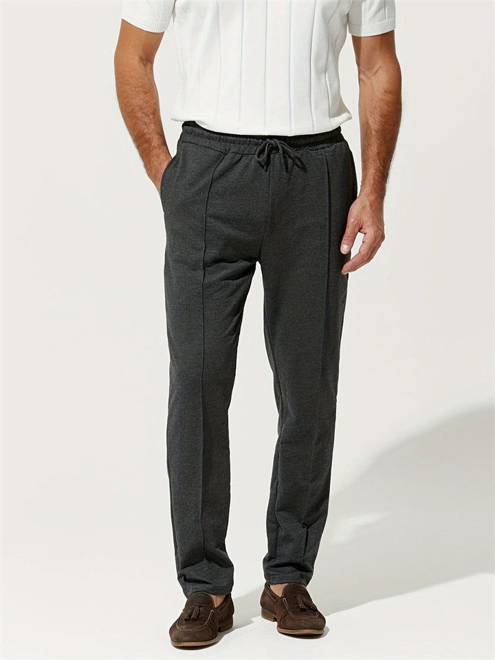 ‌Men's Cotton Blend Casual Drawstring Jogger Trousers with Pockets‌