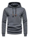 ‌Men's Fashion Grid Pattern Casual Hoodie Tops