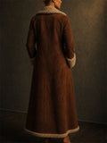 Womens Brown Penny Lane Faux Shearling Suede Winter Maxi Coats