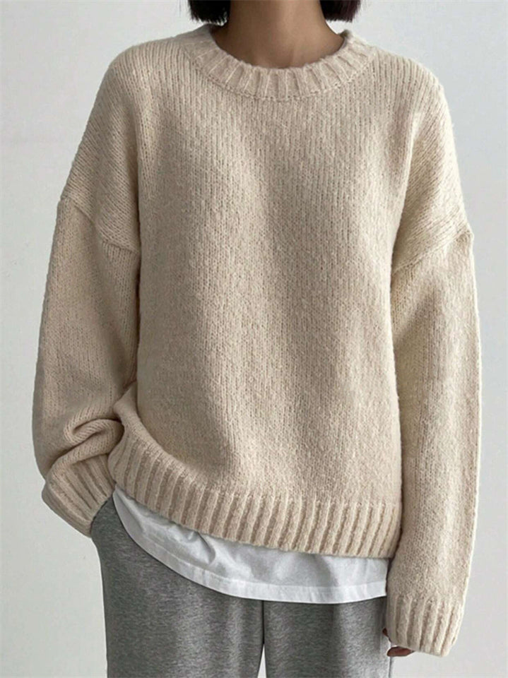 Women's Autumn Solid Color Pullover Round Neck Long Sleeve Sweaters