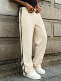 Men's Track Pants with Side Stripes Casual Loose Fit Sports Trousers