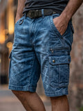 Mens Cotton Blend Multi Pocket Tactical Cargo Work Shorts