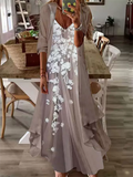 Women's Summer Holiday Style Printed Big Hem Strap Dress