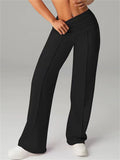 Women Simple Comfy High Waist Wide Leg Casual Straight Pants