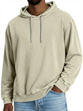 Men's Casual Solid Color Distressed Long Sleeved Hoodie