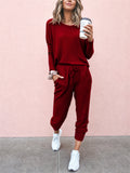 Women's Comfort 2-Piece Set Casual T-Shirt & Lace Up Pants