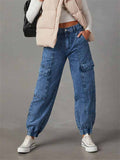 Women's Trendy High Waist Multi-Pocket Cargo Jeans