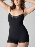 Women's Lace Trim Bodysuit Tummy Control Shapewear Romper Jumpsuit