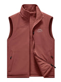 Men's Autumn-Winter Warm Fleece-Lined Outdoor Vest Multi-Pockets Loose Fit