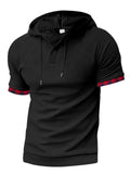 Men's Sports Short Sleeve Hooded Waffle Shirt