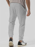 Solid Color Ankle-tied Sweatpants for Men