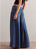 Women's Mid-Rise Wide Leg Denim Pants