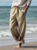 Men's Beach Coconut Tree Print Summer Casual Pants