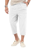 Men's Causal Folded Hem Stretch Cropped Pants