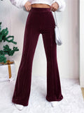 Women's Stylish Elastic Waist Corduroy Flared Pants