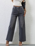 Women's Casual High Rise Straight Leg Denim Pants