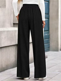 C‌omfy Elastic Waist Pleated Drape Wide Leg Pants for Women‌