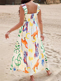 Female Stylish Animal Print Sleeveless Maxi Dress