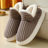 Candy Color Plush Liner Anti-Slip Couple Home Slippers