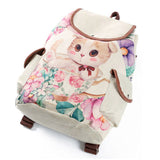 Lovely Cartoon Kitty Lightweight Canvas Schoolbag for Girls