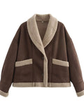 Women's Winter  Lapel Single Breasted Fleece-lined Coat
