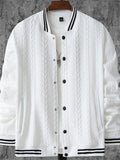 Casual Men's Jacquard Stand Collar Baseball Jackets