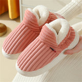 Candy Color Plush Liner Anti-Slip Couple Home Slippers