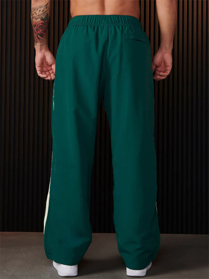 Men's Casual Side Striped Elastic Waist Sports Trousers