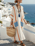 Women's Boho Holiday Style Casual V Neck Big Hem Dress