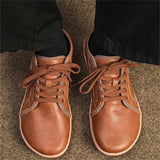 Men's Casual Faux Leather Solid Color Lace Up Low Top Flats Shoes