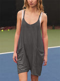Women's Trendy Solid Color Soft Comfy Short Jumpsuits for Summer