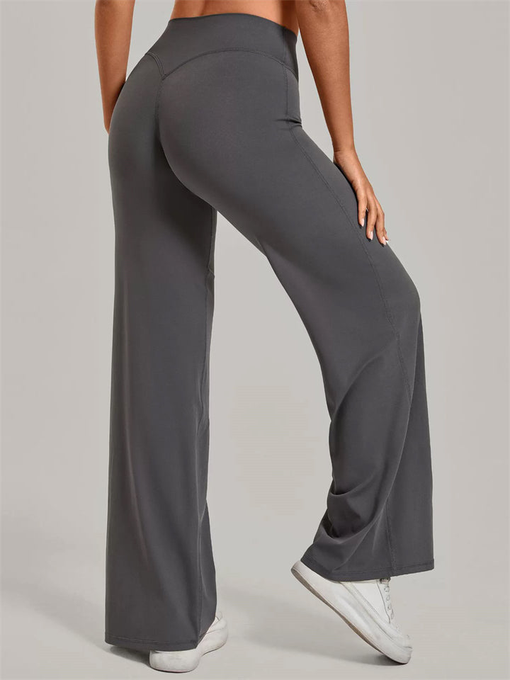 Women High Waisted Butt Lifting Loose Fit Flared Yoga Pants