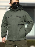 Men's Autumn 2-in-1 Sporty Pockets Hooded Outdoor Jackets with Lining