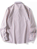 Plus Size Men's Cotton Contrast Color Stripe Shirts