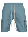 Men's Summer Casual Elastic Waist Patch Pocket Cargo Shorts