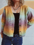 Women's Gradient Color Long Sleeve Cardigan Sweaters