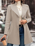 Women's Autumn Solid Color Single Breasted Lapel Long Sleeve Coat