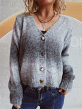 Women's Gradient Color Long Sleeve Cardigan Sweaters
