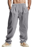 Men's Casual Solid Color Drawstring Beach Pants