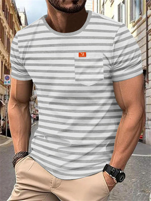 Men's Summer Casual Striped Short Sleeve Shirt