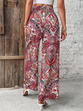 Elastic Waist Boho Ethnic Printed Pants for Ladies