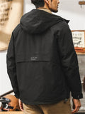 Men's Retro Long Sleeve Loose Hooded Outdoor Jacket