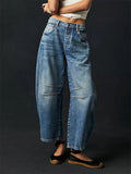 Women's Loose Fitting Low Rise Barrel Jeans