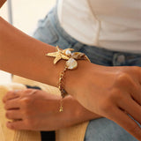 Exaggerated Gold Big Starfish Irregular Bracelet for Women