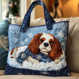 Cavalier Spaniel Print Quilted Tote Bag for Women