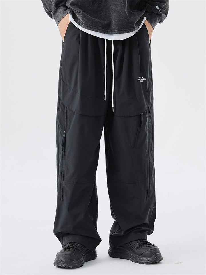 Men's Plus Size Casual Drawstring Ankle-Tied Cargo Pants